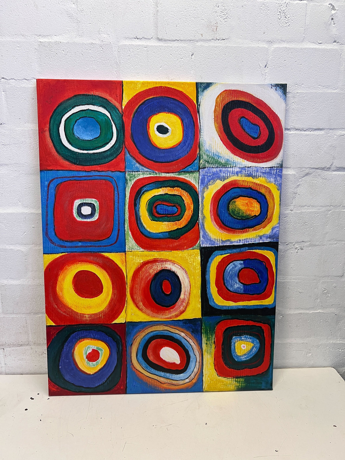 Vibrant Abstract Concentric Circles Canvas Art 102 by 76