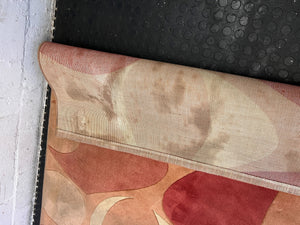 Vibrant Abstract Orange and Beige Area Rug - Minor Wear