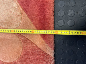 Vibrant Abstract Orange and Beige Area Rug - Minor Wear