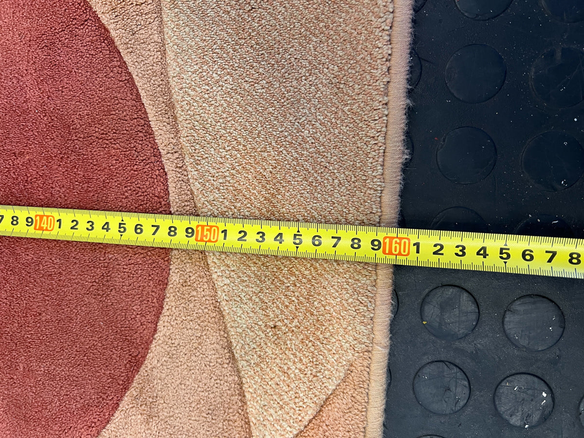 Vibrant Abstract Orange and Beige Area Rug - Minor Wear