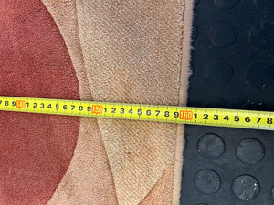 Vibrant Abstract Orange and Beige Area Rug - Minor Wear