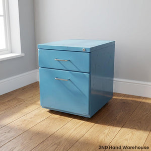 Vibrant Blue 2-Drawer Mobile Filing Cabinet - 2ndhandwarehouse.com