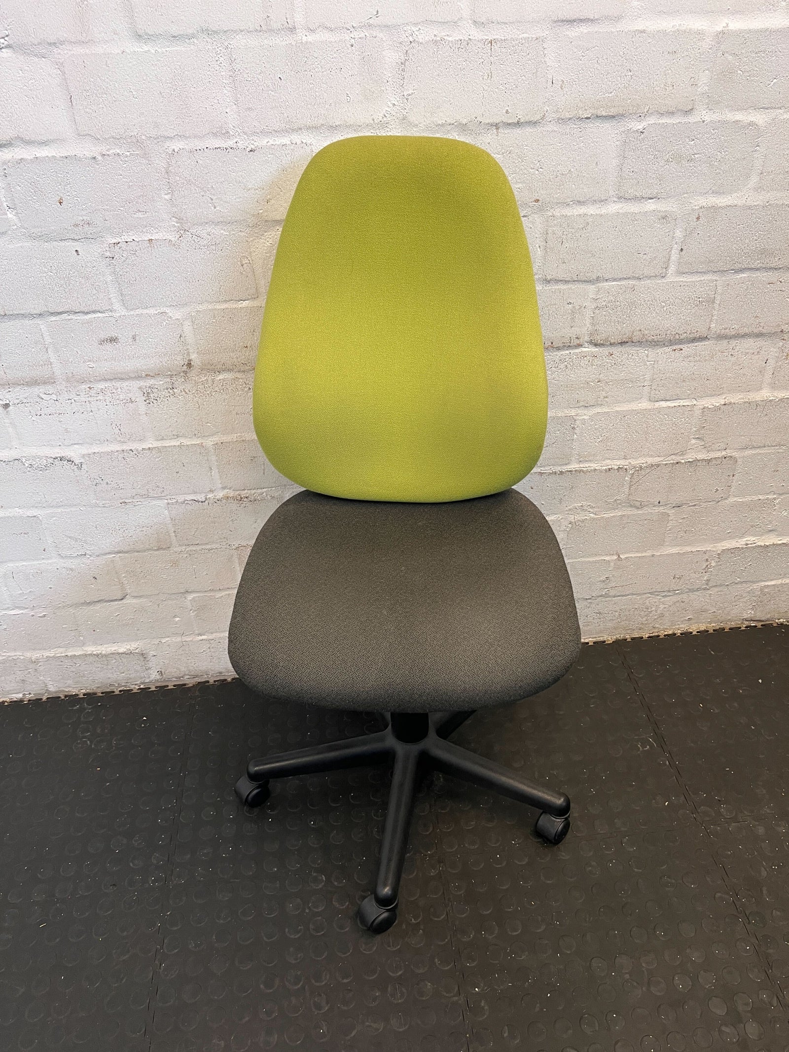 Vibrant Green and Black Office Chair with Minor Wear