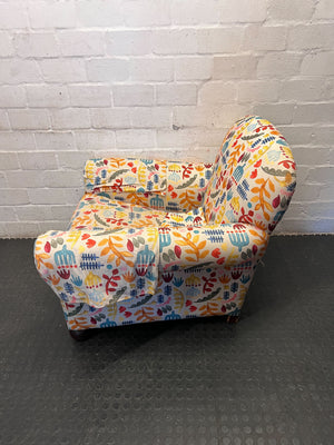Vibrant Kids' Armchair with Playful Botanical Print