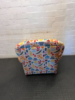 Vibrant Kids' Armchair with Playful Botanical Print