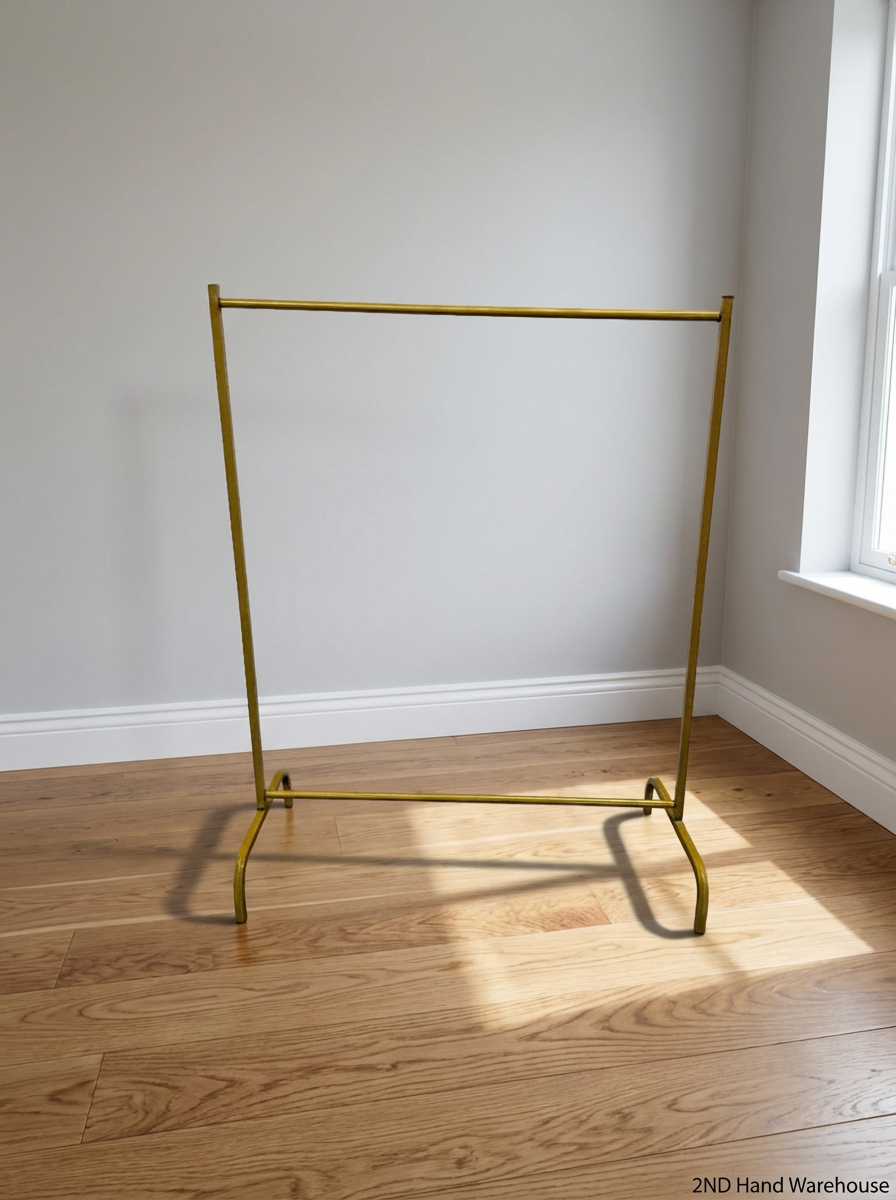 Vibrant Mustard Yellow Metal Clothing Rail - Good Condition