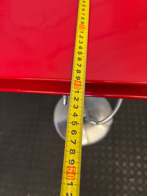Vibrant Red & Chrome Adjustable Bar Stool - 2ndhandwarehouse.com