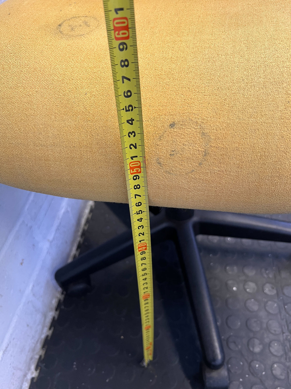 Vibrant Yellow Fabric Office Chair with Minor Wear