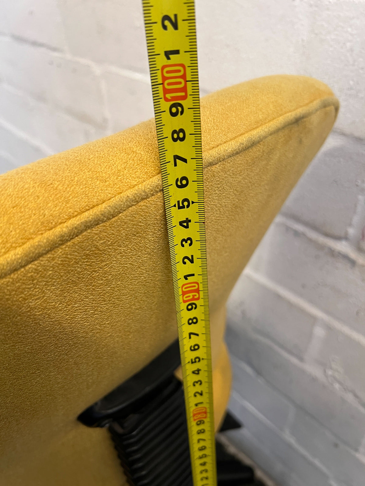 Vibrant Yellow Fabric Office Chair with Minor Wear