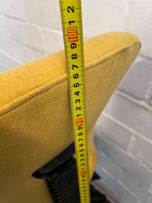 Vibrant Yellow Fabric Office Chair with Minor Wear
