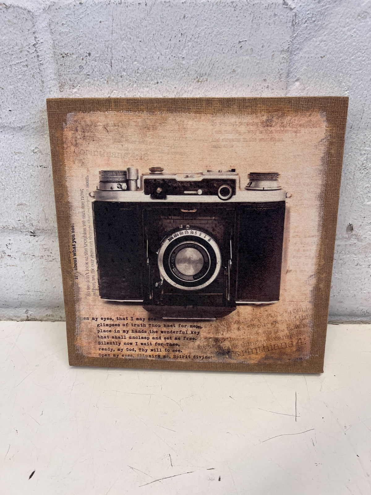 Vintage Camera Inspirational Canvas Wall Art