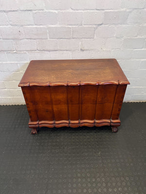 Vintage Carved Wooden Storage Chest with Claw Feet