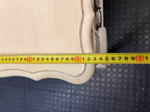 Vintage Cream Wooden Dressing Table with Arched Mirror — Structurally Good with Cosmetic Damage