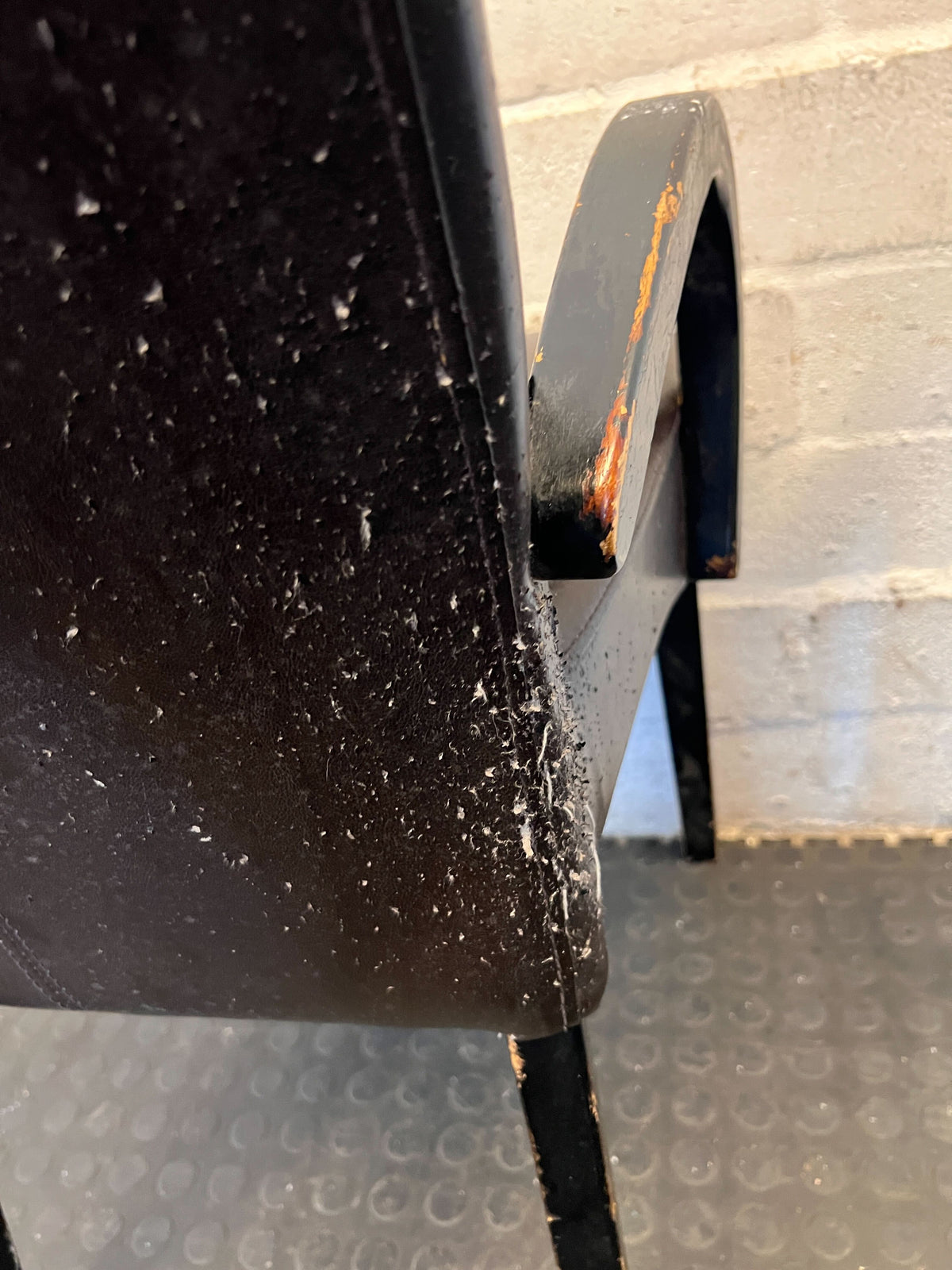 Vintage Dark Upholstered Armchair - 2ndhandwarehouse.com