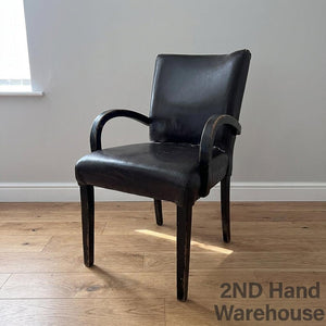 Vintage Dark Upholstered Armchair - 2ndhandwarehouse.com
