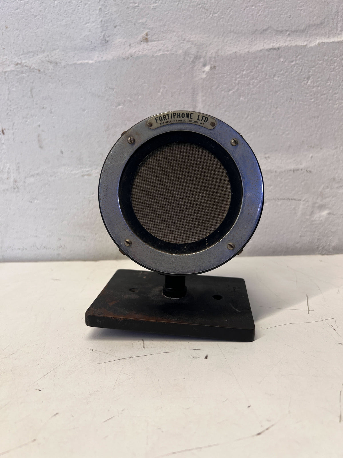 Vintage Fortiphone Microphone with Stand - Retro Studio Decor  UNTESTED✨