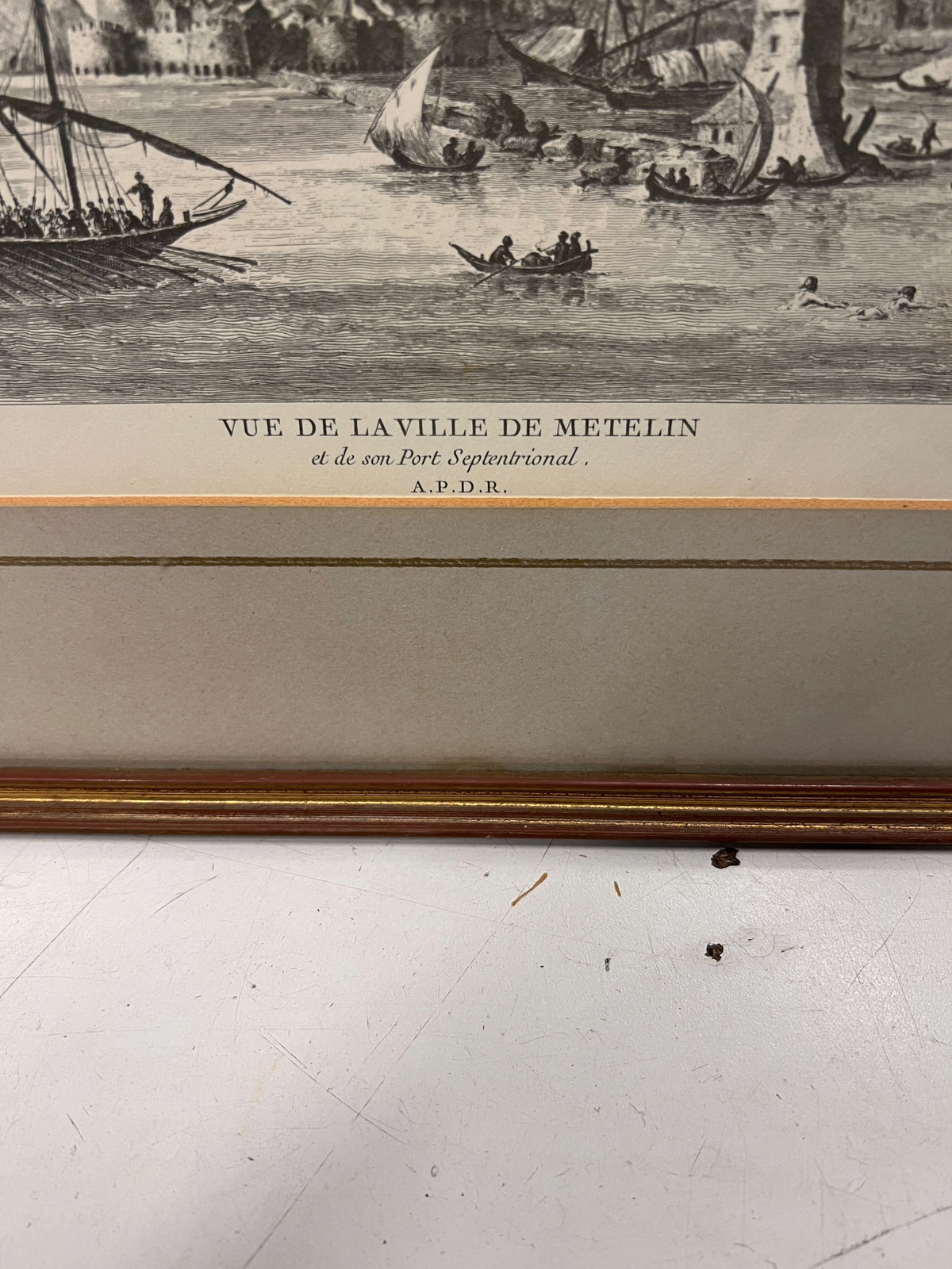 Vintage Framed Lithograph of Cape Town Landscape 50 x 40cm