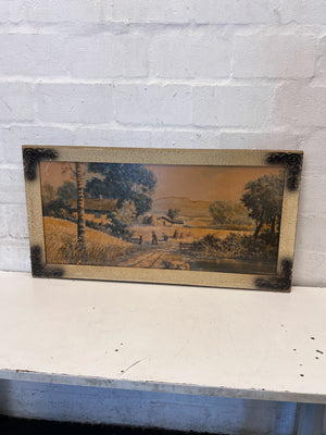 Vintage Framed Pastoral Landscape Print - 2ndhandwarehouse.com