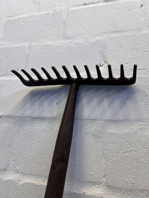 Vintage Iron Pot Rack – Rustic Brown Color, 5-Hook Design