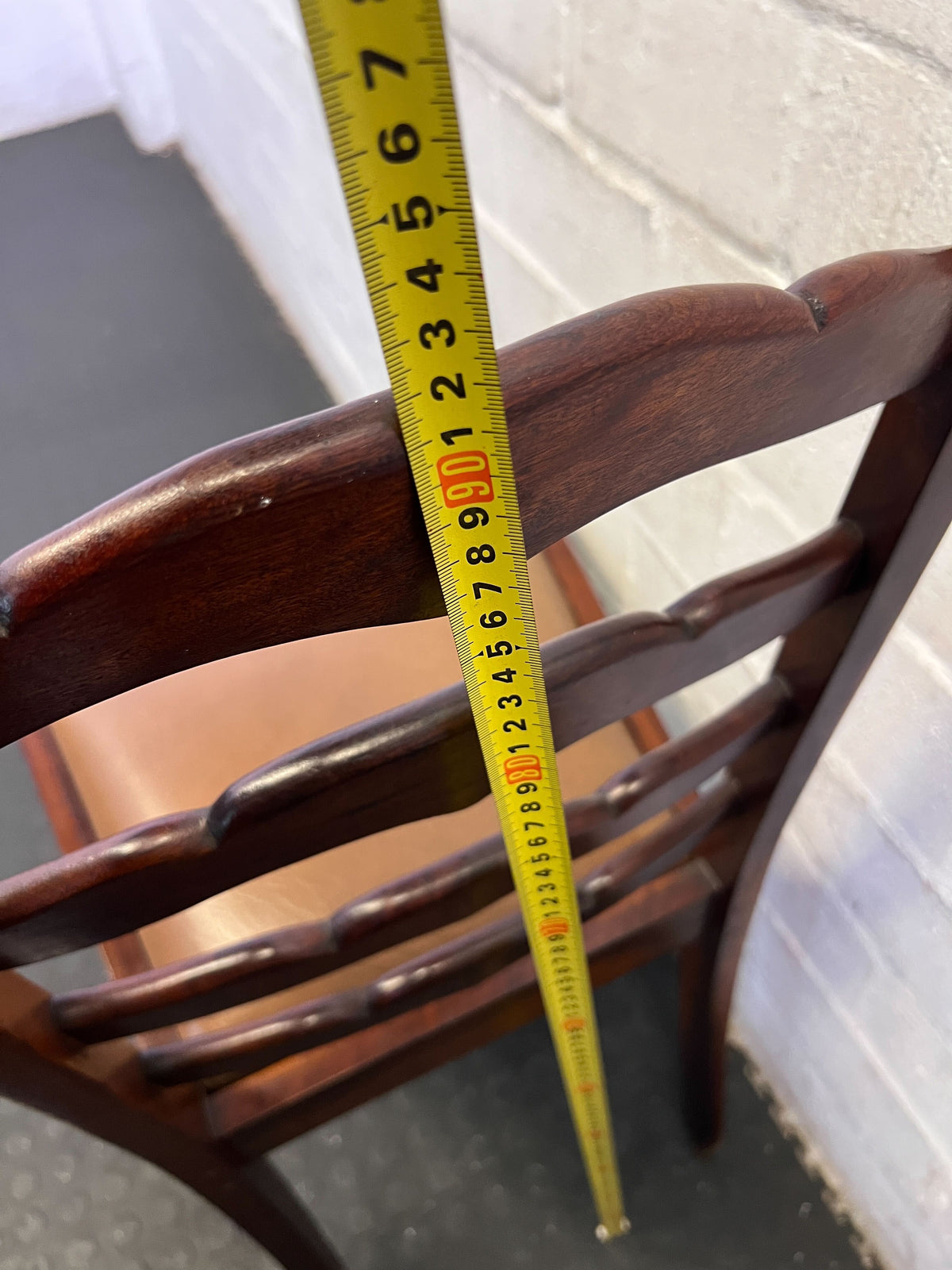 Vintage Ladder Back Dining Chair with Cabriole Legs