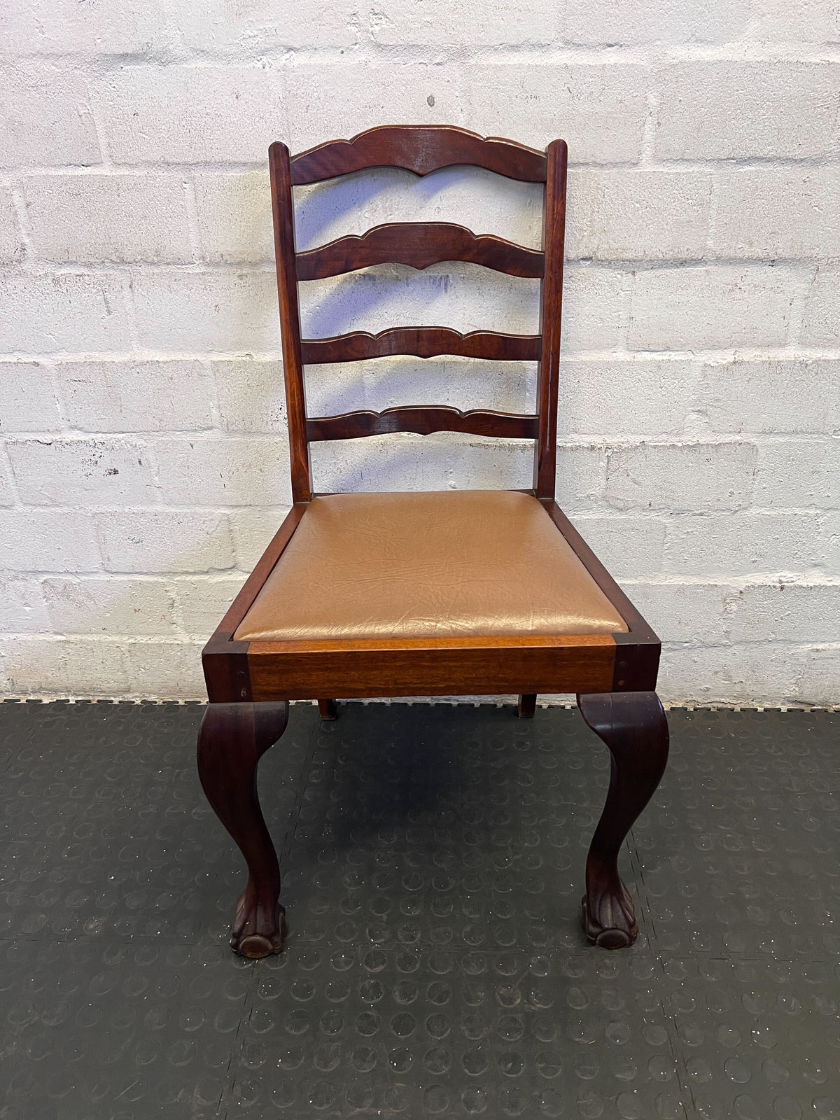 Vintage Ladder Back Dining Chair with Cabriole Legs