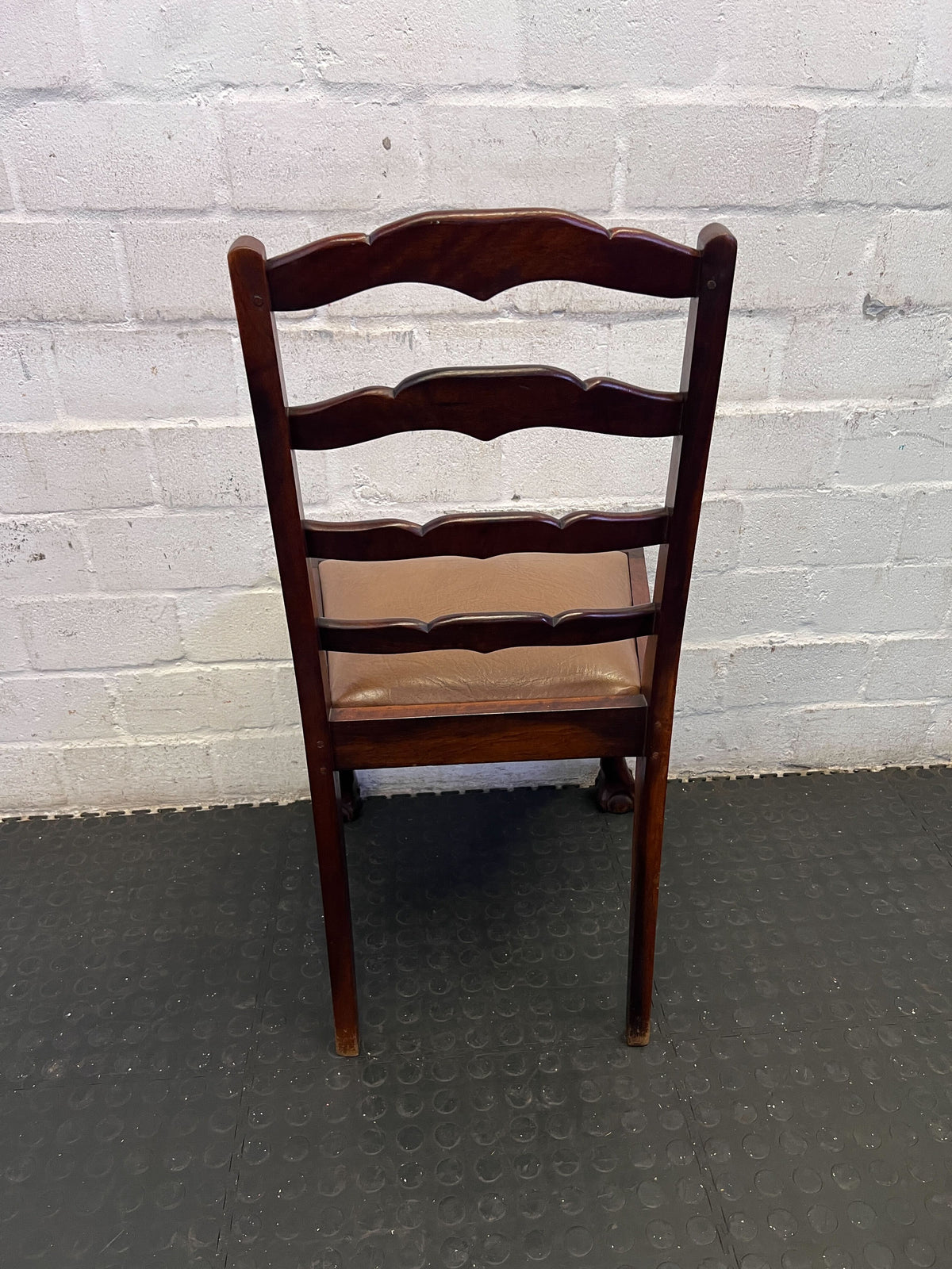 Vintage Ladder Back Dining Chair with Cabriole Legs