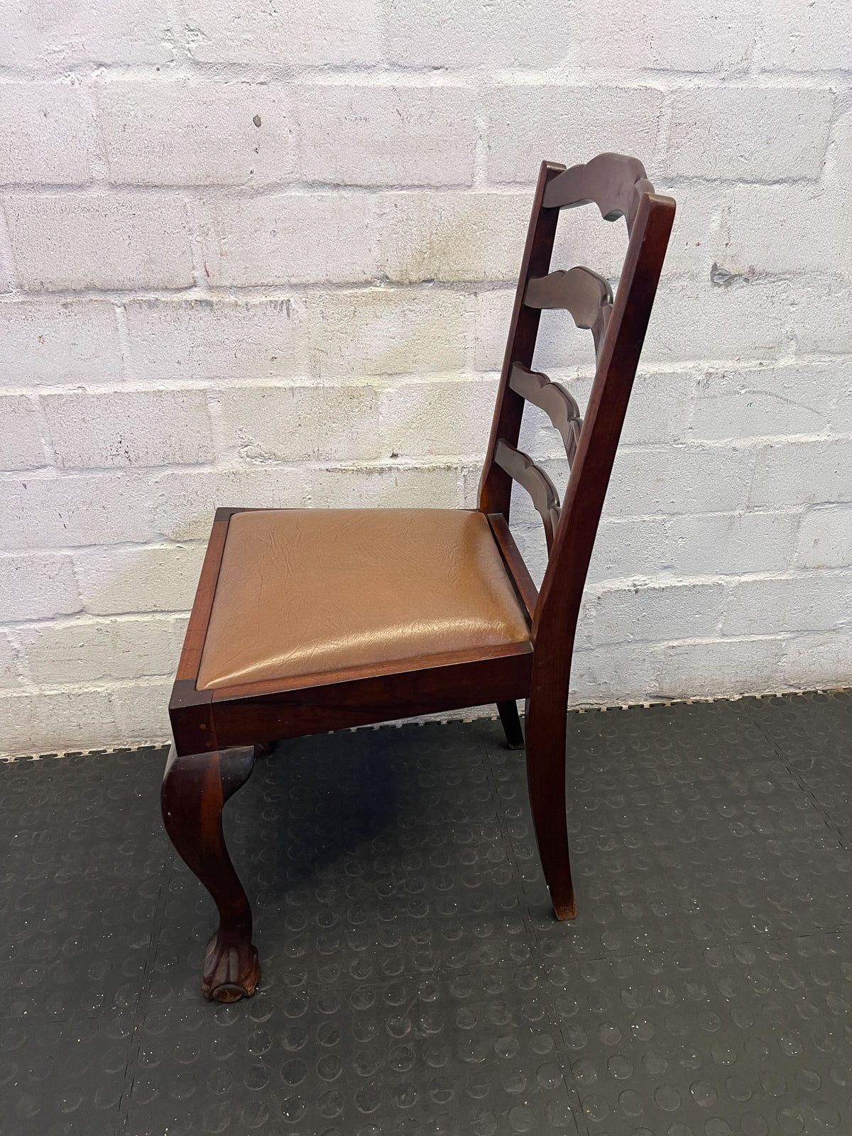 Vintage Ladder Back Dining Chair with Cabriole Legs