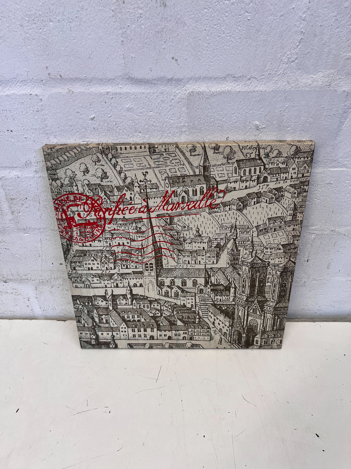 Vintage Marseille City Map Canvas Art