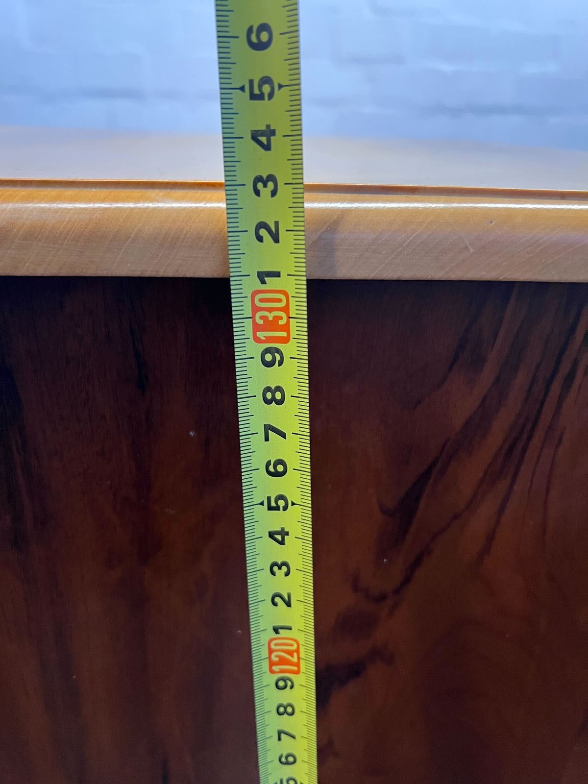 Vintage Mid-Century Style Wooden Entertainment & Storage Unit with Rattan Accents