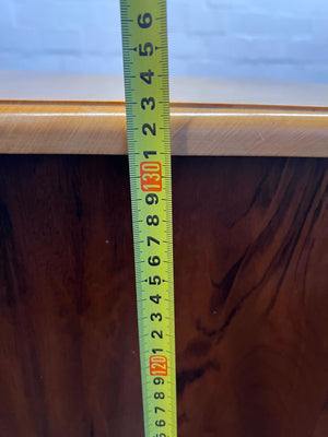 Vintage Mid-Century Style Wooden Entertainment & Storage Unit with Rattan Accents