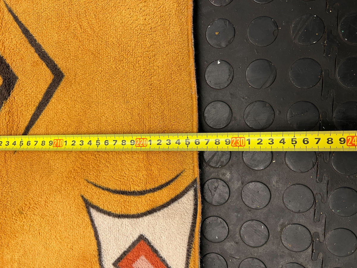 Vintage Orange and Black Geometric Area Rug – Slight Wear - PRICE DROP