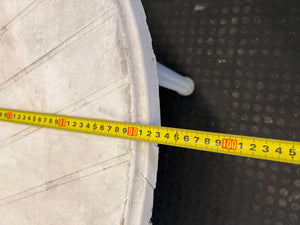 Vintage Oval White Plastic Garden Table with Minor Wear - 2ndhandwarehouse.com