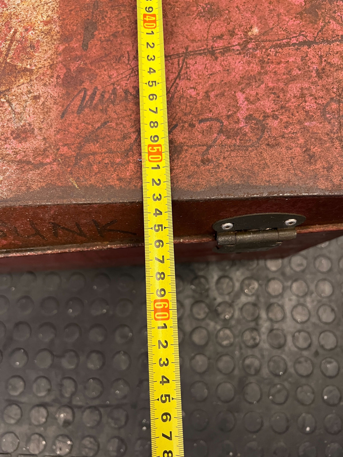 Vintage Red Wooden Storage Trunk with Character and Style