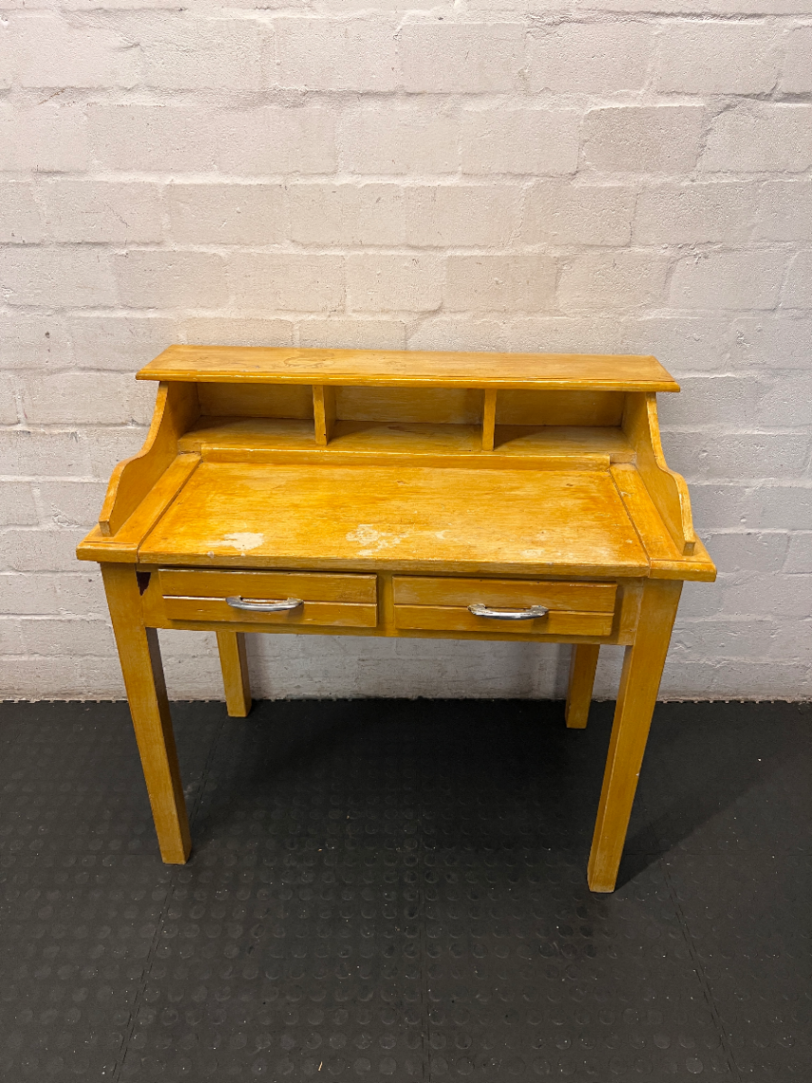 Vintage Secretary Desk - Well Used Condition with Surface Scuffing - 2ndhandwarehouse.com