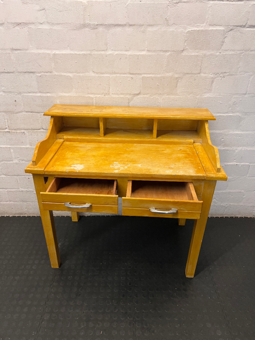 Vintage Secretary Desk - Well Used Condition with Surface Scuffing - 2ndhandwarehouse.com