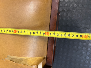 Vintage Sleigh Leg Dining Chair with Mustard Upholstery — Seat Upholstery Damaged and Requires Repair - 2ndhandwarehouse.com