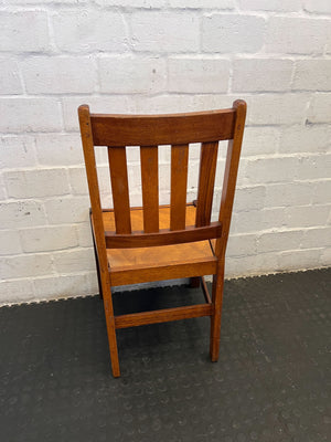 Vintage Solid Wood Slatted Back Dining Chair – Minor Scuffs