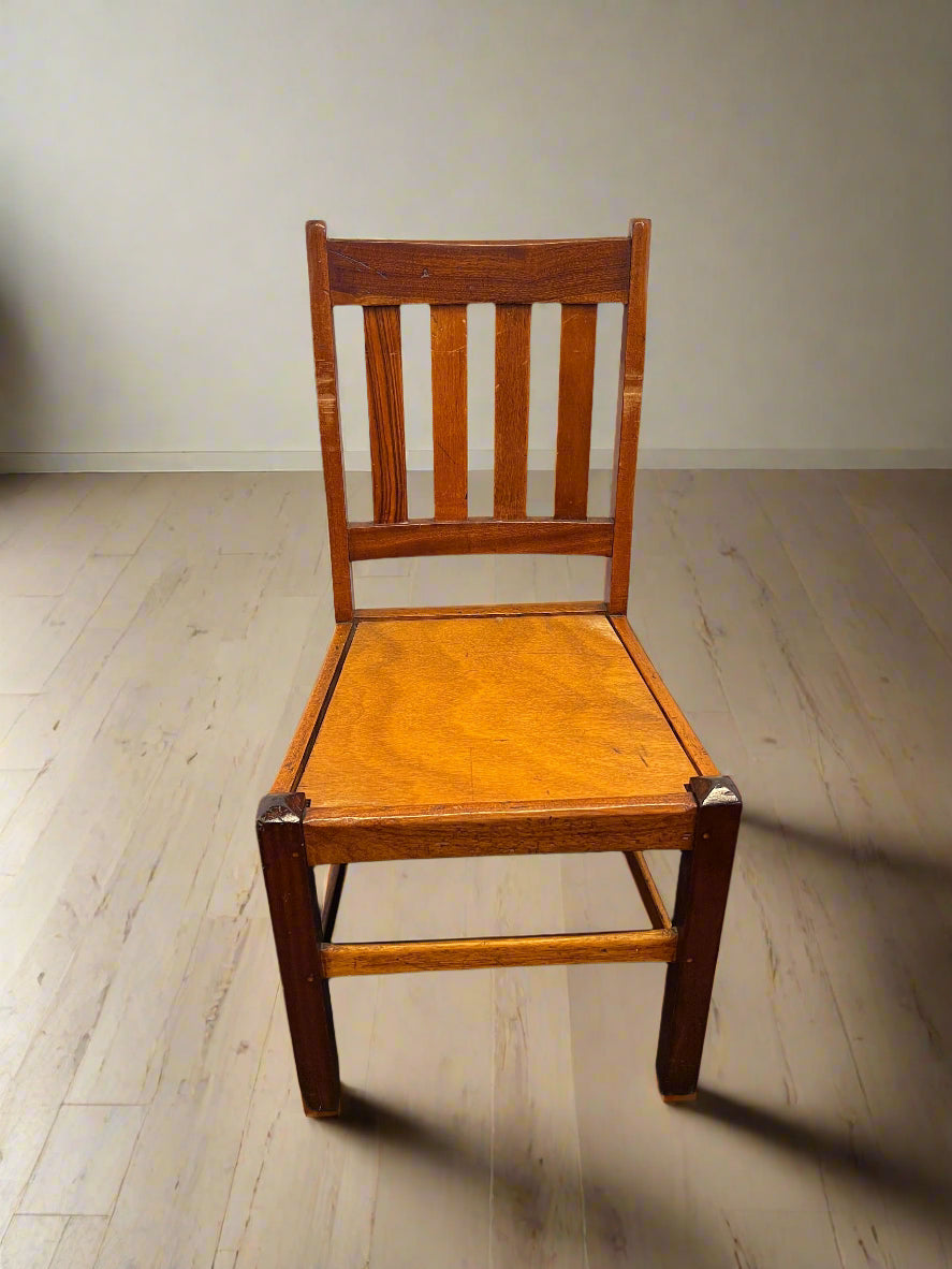 Vintage Solid Wood Slatted Back Dining Chair – Minor Scuffs