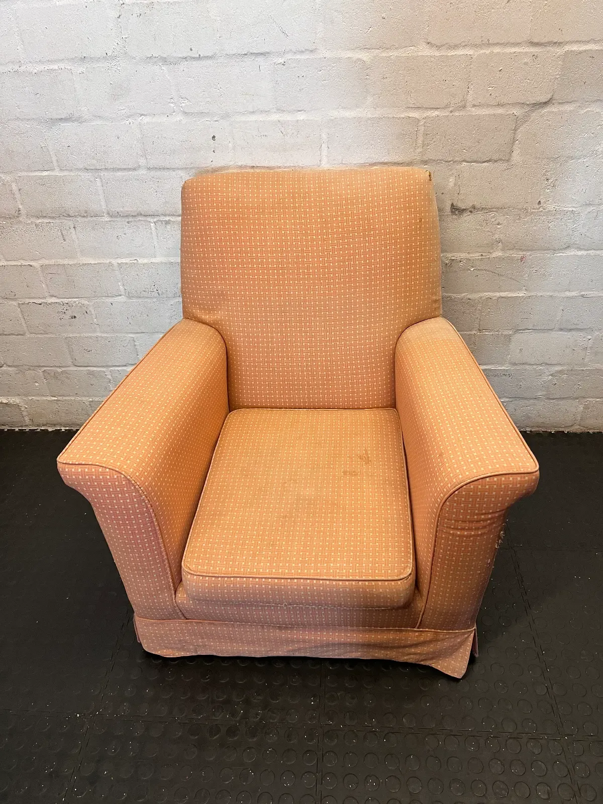 Vintage Style Pink Checkered Armchairs - Set of 2 (For Re-upholstery) - 2ndhandwarehouse.com