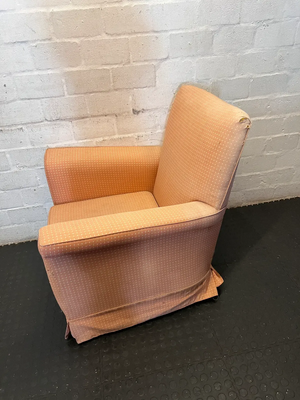 Vintage Style Pink Checkered Armchairs - Set of 2 (For Re-upholstery) - 2ndhandwarehouse.com