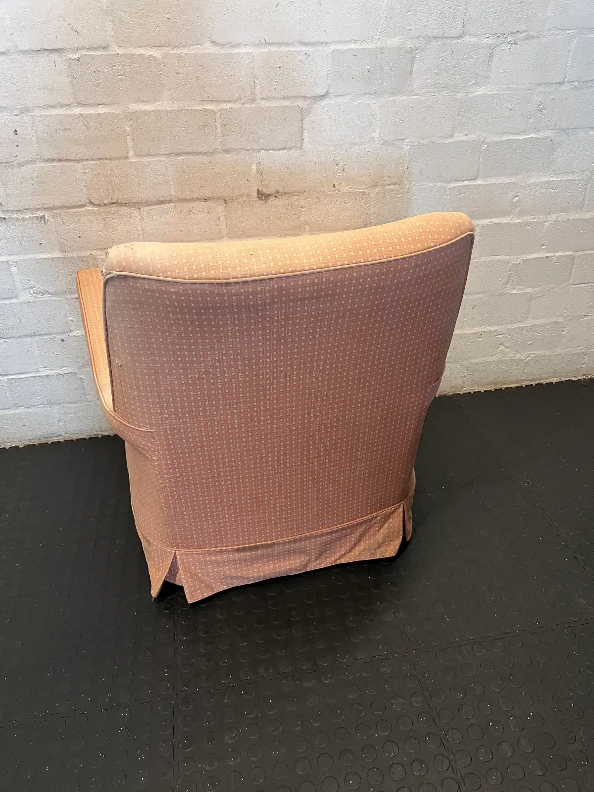 Vintage Style Pink Checkered Armchairs - Set of 2 (For Re-upholstery) - 2ndhandwarehouse.com