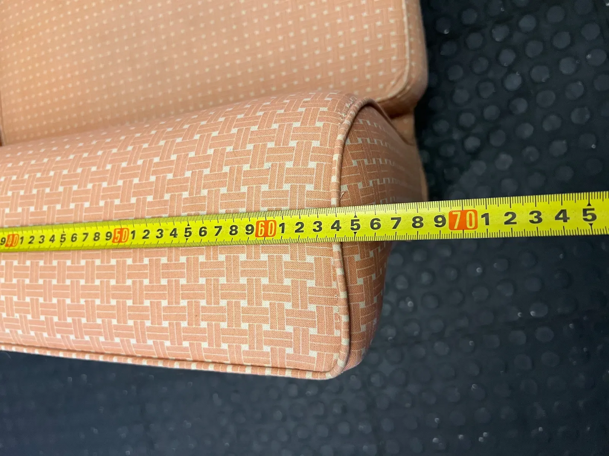 Vintage Style Pink Checkered Armchairs - Set of 2 (For Re-upholstery) - 2ndhandwarehouse.com