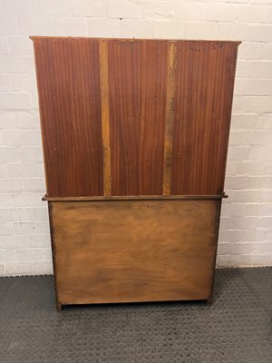 Vintage Style Wooden Welsh Dresser with Scalloped Hutch — Good Condition