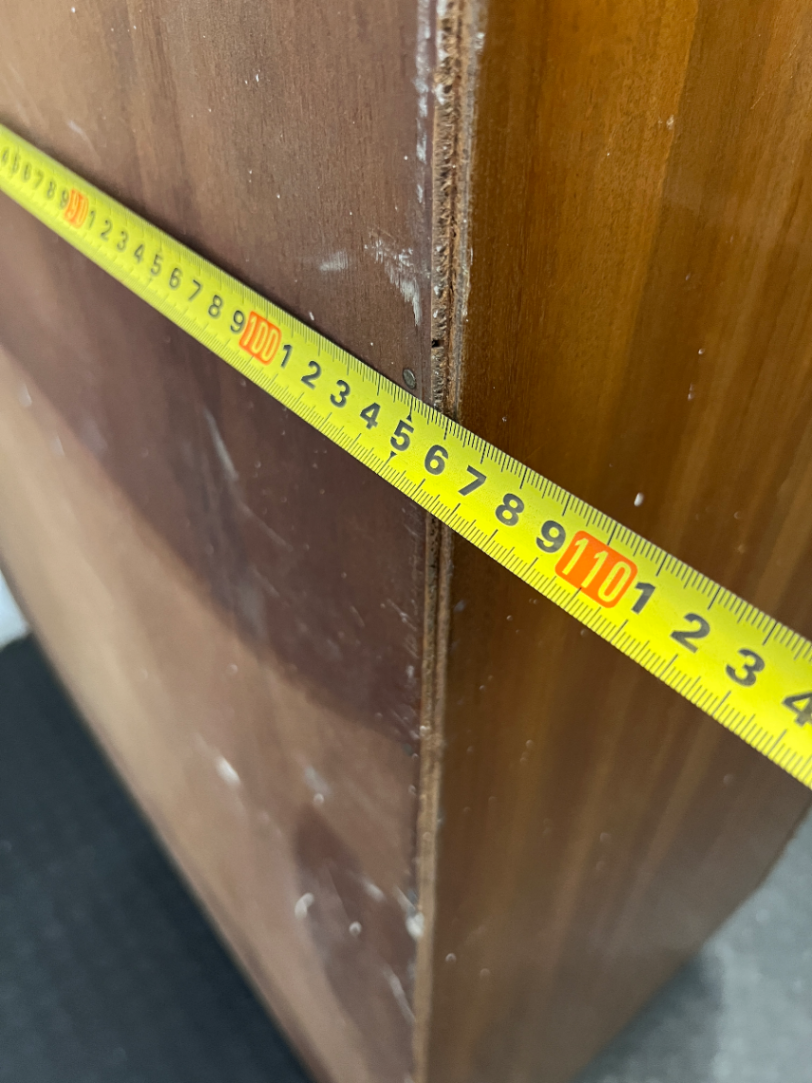 Vintage Wavy Wardrobe - One Leg Damaged - Needs Repair - 2ndhandwarehouse.com