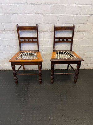 Vintage Wood Dining Chair with Caned Seat - Minor Wear - PRICE DROP