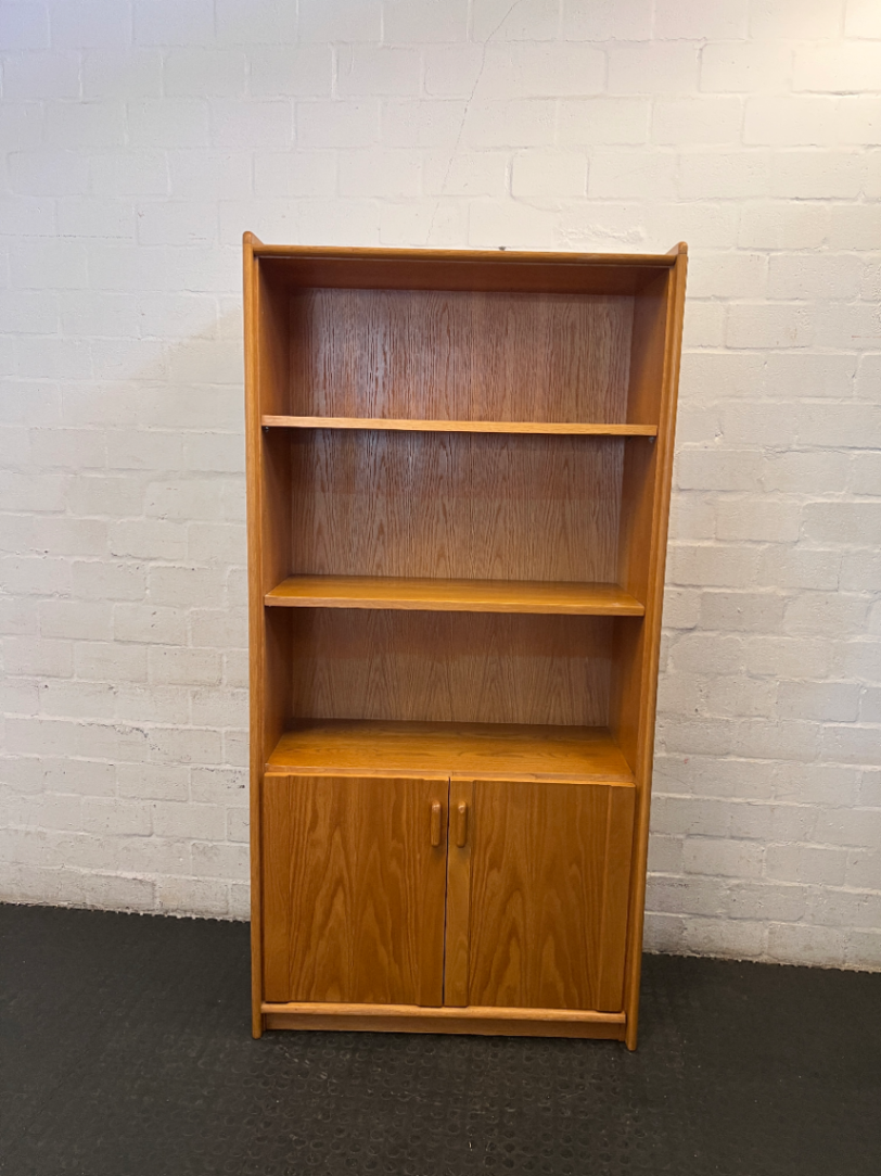 Vintage Wood Grain Wall Unit with Bottom Cabinet - 100cm - 2ndhandwarehouse.com
