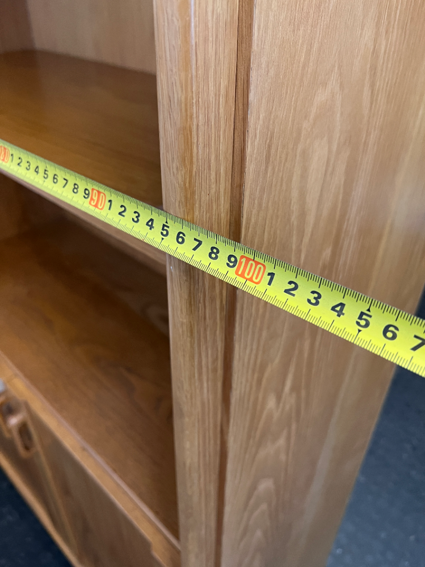 Vintage Wood Grain Wall Unit with Bottom Cabinet - 100cm - 2ndhandwarehouse.com