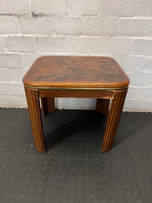 Vintage Wood Side Table - Broken Leg & Finish Wear for Restoration - 2ndhandwarehouse.com