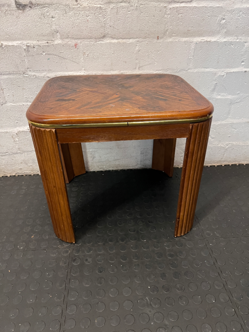 Vintage Wood Side Table - Broken Leg & Finish Wear for Restoration - 2ndhandwarehouse.com