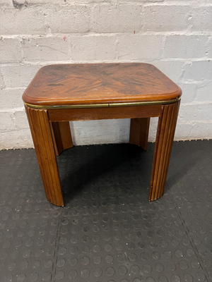 Vintage Wood Side Table - Broken Leg & Finish Wear for Restoration - 2ndhandwarehouse.com